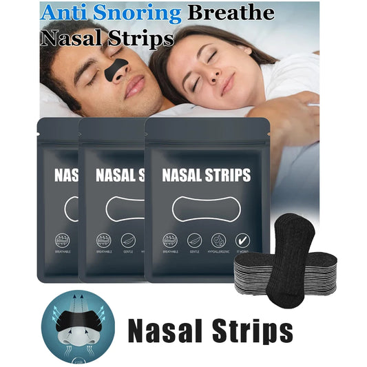 Breathable Anti-Snoring Nose Strips - Nasal Patches for Improved Breathing and Better Sleep