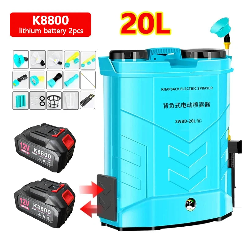 20L Agricultural Electric Sprayer Rechargeable Lithium Batteries High Pressure Atomizing Sprayer Garden Irrigation Tool