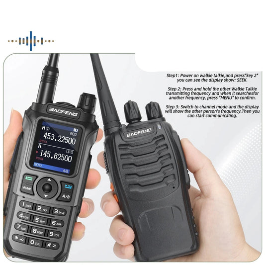 Baofeng UV-21 Pro V2 Wireless Walkie-Talkie Frequency Tri Band Powerful Waterproof Long Range UV-5R 22Pro S22 Type-C Two Way Radio
