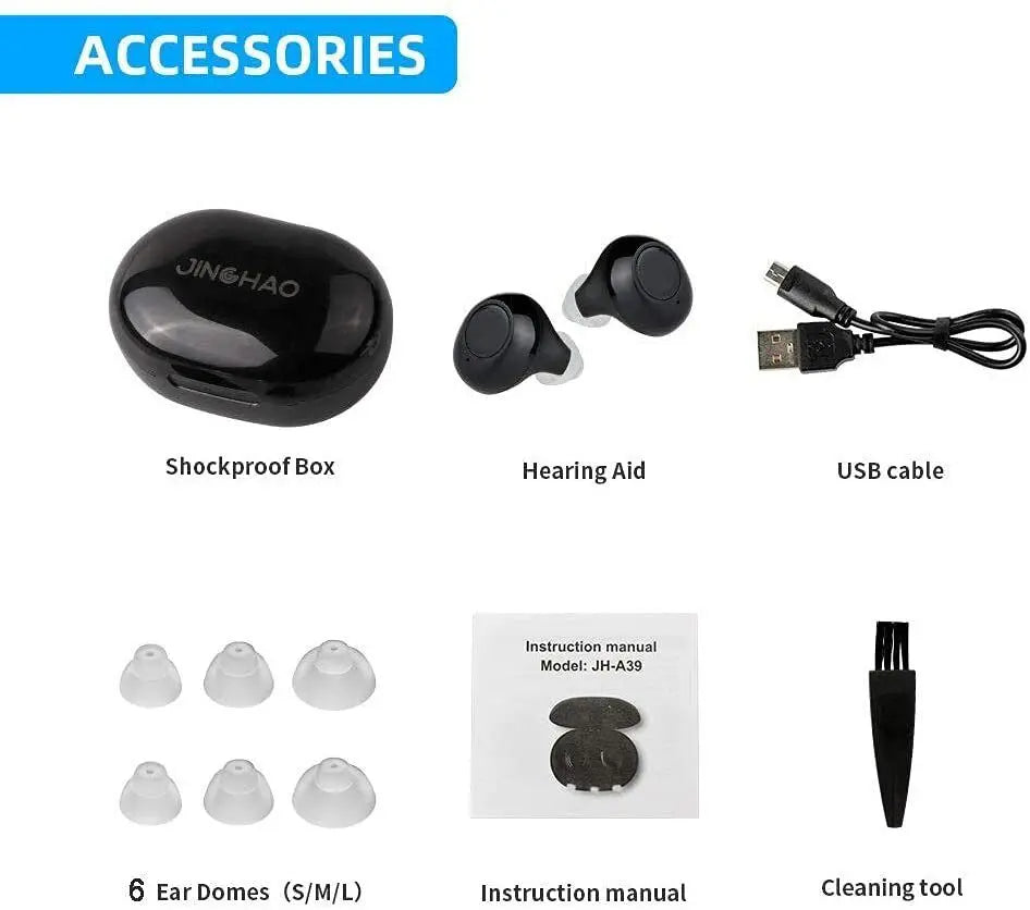 Rechargeable Digital In-Ear Hearing Aid - Sound Amplifier for Enhanced Voice Clarity