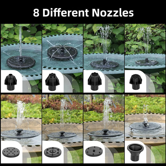 Solar Led Water Fountain Pump For Bird Bath, 2023 Upgraded Colorful Outdoor Garden Floating Water Pump Decoration Birdbath