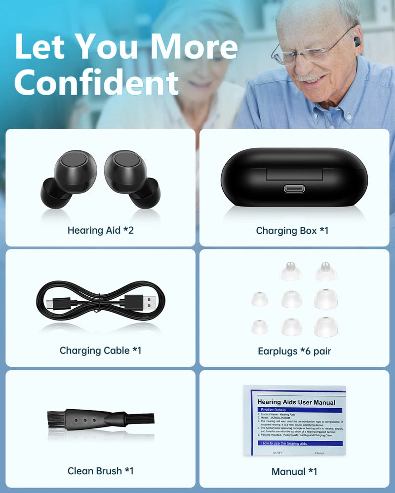 Digital Hearing Aids Noise Reduction 16 Channel Severe Loss Sound Amplifier ITE