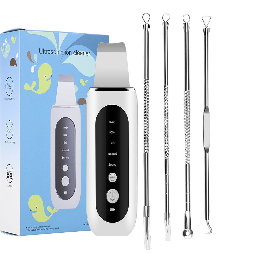 Ultrasonic Face Skin Scrubber Spatula Cleansing