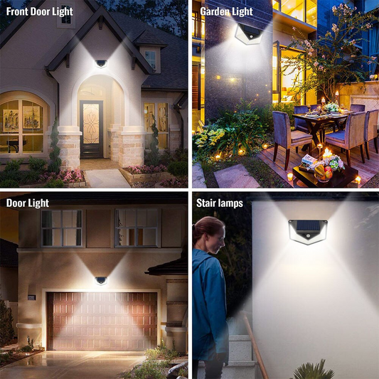 Outdoor Solar Light - Wall Light 100 LEDs Wireless Solar Motion Sensor Security Lights with 270° Wide Angle IP65 Waterproof
