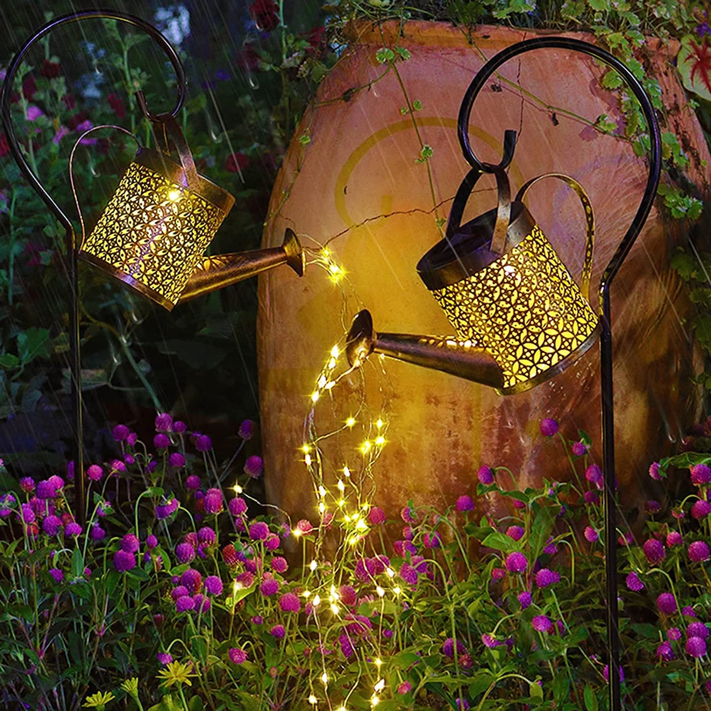 The Enchanted Watering Can - Lights Outdoor Decorative, Hanging Solar Lantern, Metal Waterproof Solar Garden Patio Yards Lawn Pathway