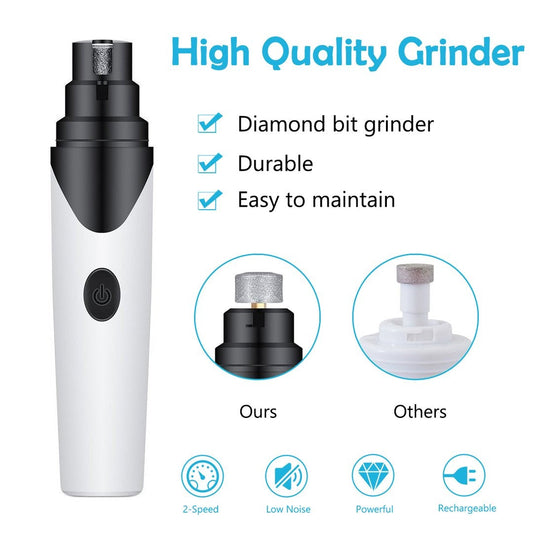Dog Nail Trimmer - Electric Nail Grinder For Dogs - Soft Pet Paws