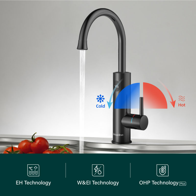 Instant Hot Water Tap Faucet, 3200W 2 in 1 Kitchen Instant Boiling Water , Digital Temperature Display