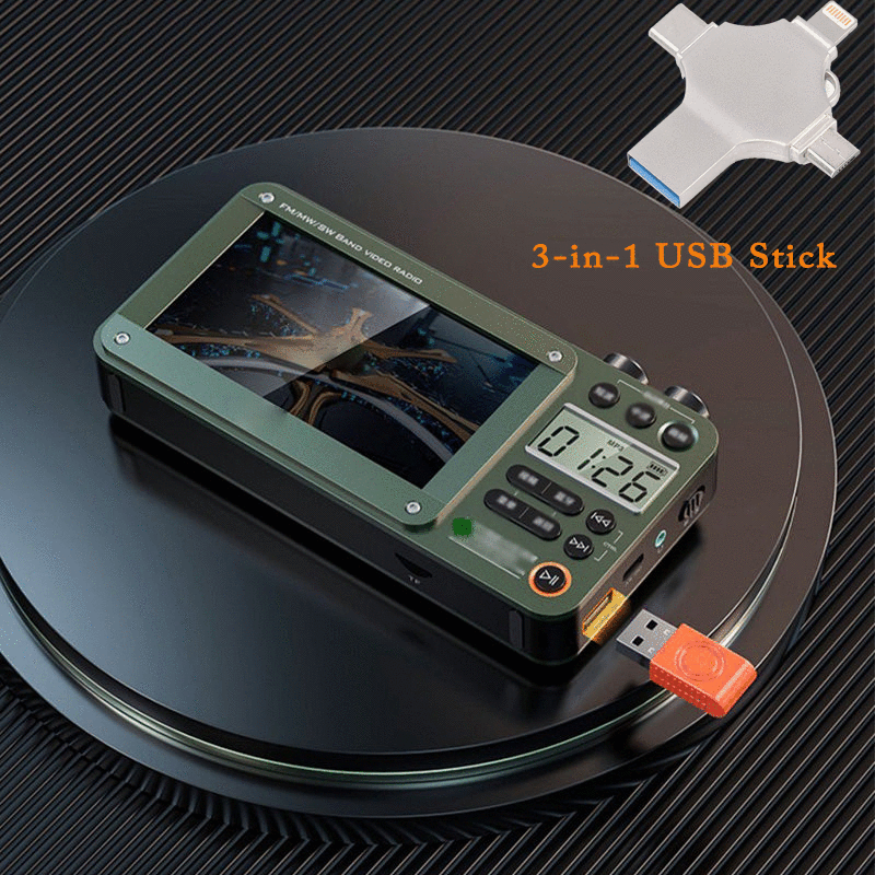 High-end Video Plug-in Bluetooth Pocket Media Video Radio Player, For Camping and outdoor activities