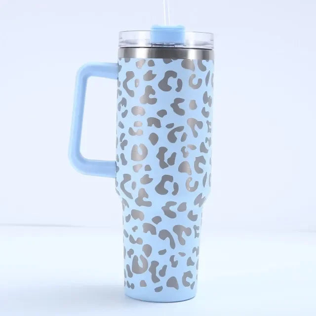 40oz Mug Water Bottle Insulated Tumbler With Handle Lid Straw Large Capacity Stainless Steel Coffee Cup Outdoor Car Vacuum Flask