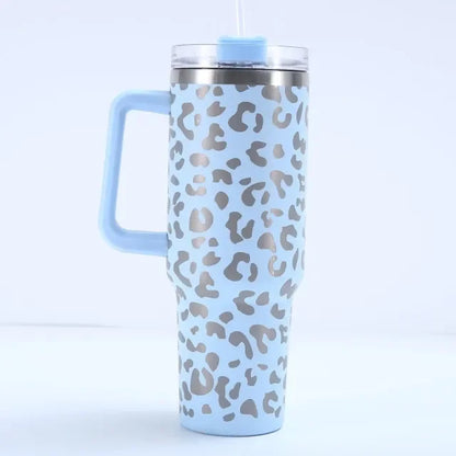 40oz Mug Water Bottle Insulated Tumbler With Handle Lid Straw Large Capacity Stainless Steel Coffee Cup Outdoor Car Vacuum Flask