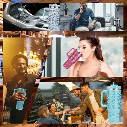 40oz Mug Water Bottle Insulated Tumbler With Handle Lid Straw Large Capacity Stainless Steel Coffee Cup Outdoor Car Vacuum Flask