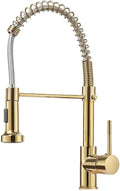 Kitchen Faucets Brush Brass Faucets for Kitchen Sink Single Lever Pull Down Spring Spout Mixers Tap Hot Cold Water Crane 9009