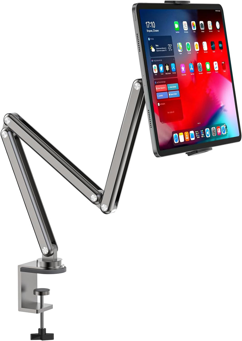 Tablet Stand for Desk, Aluminum Alloy Foldable Tablet Arm Mount Holder, Tablet Portable Monitor