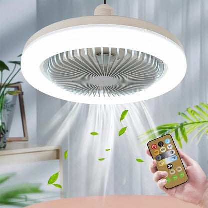 E27 LED Ceiling Fan Lamp 3-Gear Speed Cooling Fan Remote Control Fan Light Smart Ceiling Fan Bedroom Decor Mute Ventilator Lamp