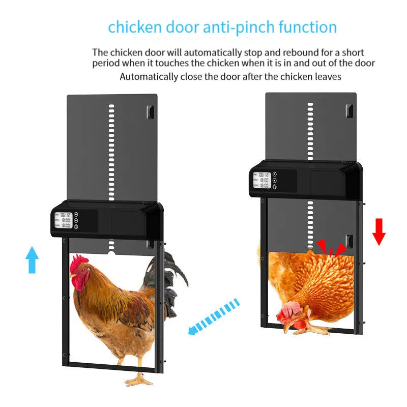 Automatic Chicken Coop Door Induction Electric Metal Intelligent Timing Auto Opening & Closing