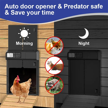 Automatic Chicken Coop Door Induction Electric Metal Intelligent Timing Auto Opening & Closing