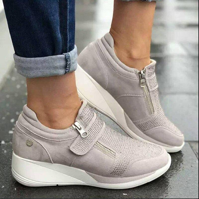 Women's Zippers Platform Sneakers