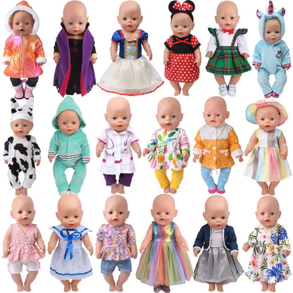 43 Cm Boy American Dolls Clothes Princess Dress School Uniforms Unicorn Queen Skirt Born Baby Toys 18 Inch Girls Doll Gift f41