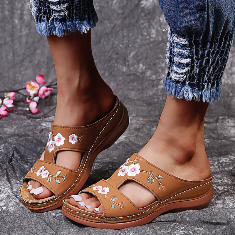 Embroider Flower Colorful women's Sandals