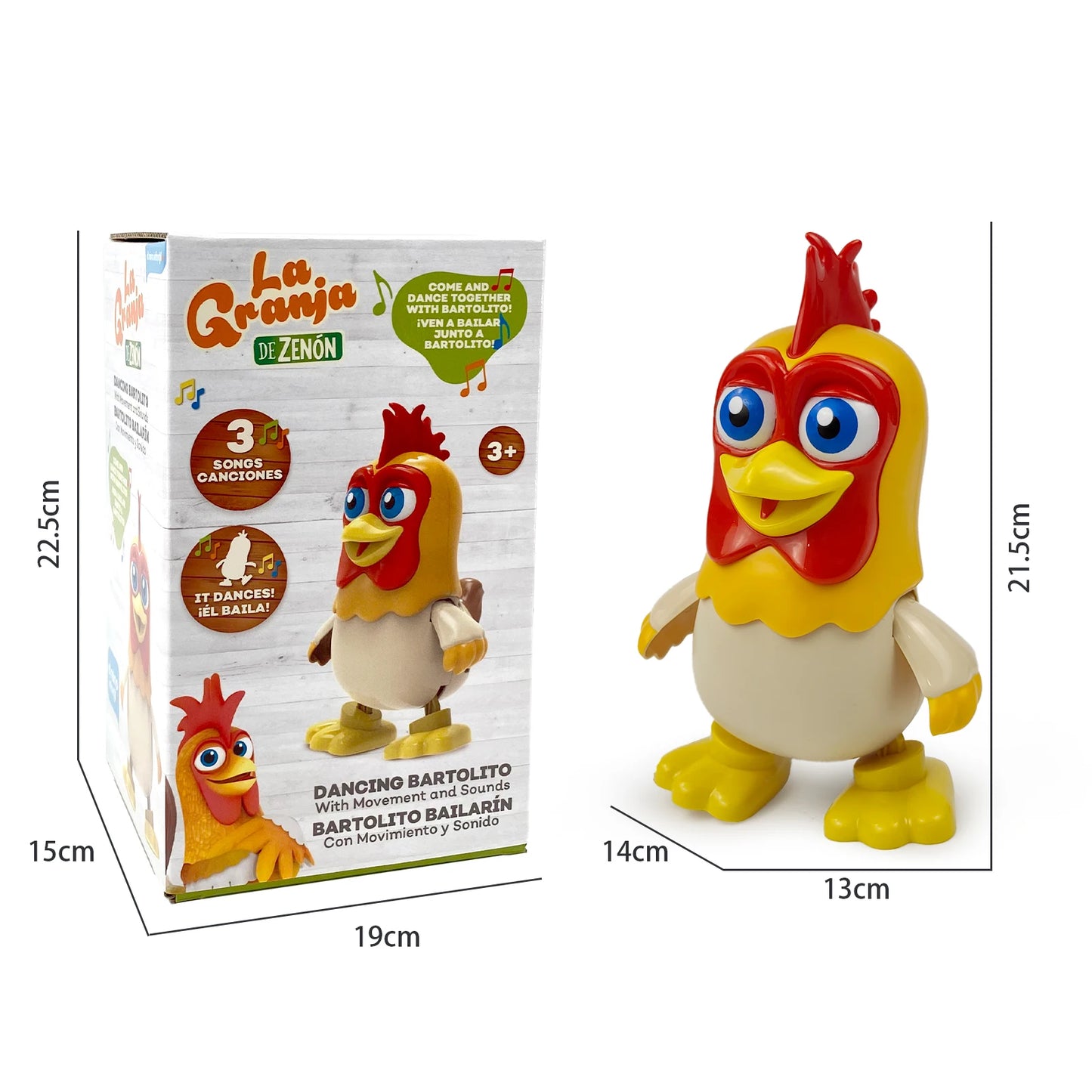Dancing Chicken Baby Toys Bartolito Toddlers Toys La Granja de Zenon with Music Kids Interactive Early Learning Educatio