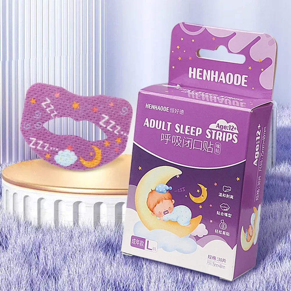 30-Pack Sleep Mouth Strips for Adults and Children | Anti-Snoring Breathing Correction Stickers | Improve Mouth Breathing