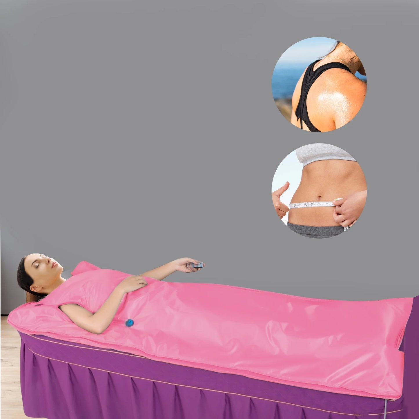 Portable Zipper Design Sauna Blanket - Relaxing Heating Spa Blanket (35-80℃) for Home and Salon Body Relaxation