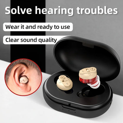 Rechargeable Mini Invisible Pocket Hearing Aid for the Hearing Impaired - Digital Sound Amplifier
