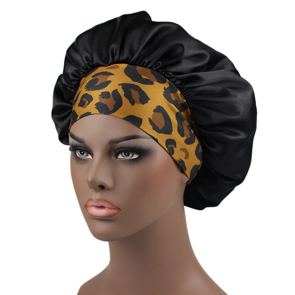 Extra Large Satin Hair Bonnet - Silk Sleep Cap with Soft Elastic Band for Women's Hair Care