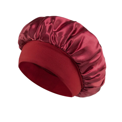 Extra Large Satin Hair Bonnet - Silk Sleep Cap with Soft Elastic Band for Women's Hair Care