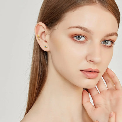 16G Stainless Steel Cartilage Earrings for Women - Flat Back Butterfly Moon Flower Helix & Tragus Piercing Jewelry