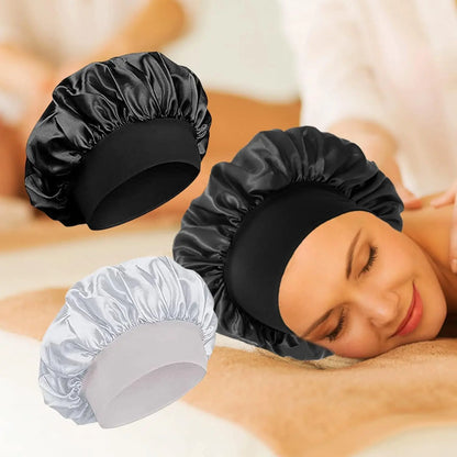 Extra Large Satin Hair Bonnet - Silk Sleep Cap with Soft Elastic Band for Women's Hair Care