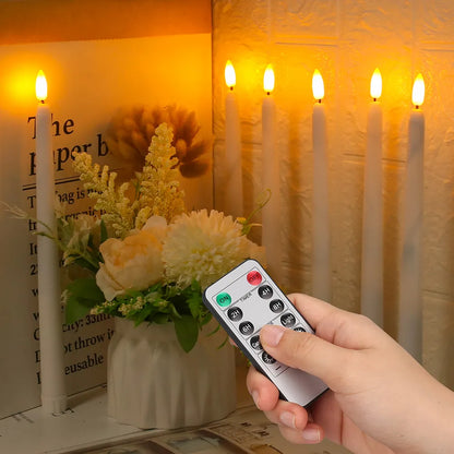 Floating Candles, LED Flameless Taper 6.5/11" Battery Operated Flickering Candles for Wedding Home Decor, Wall, Halloween, Party, Christmas