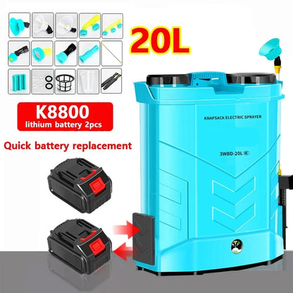 20L Agricultural Electric Sprayer Rechargeable Lithium Batteries High Pressure Atomizing Sprayer Garden Irrigation Tool