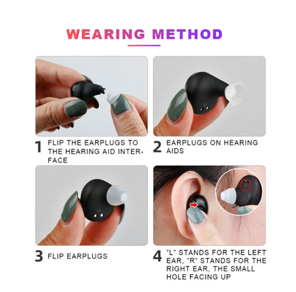 Rechargeable Digital In-Ear Hearing Aid - Sound Amplifier for Enhanced Voice Clarity
