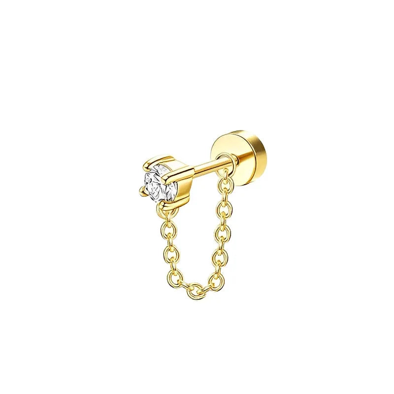 2-Pcs Surgical Stainless Steel Earrings for Sensitive Ears - Dainty Flat Back Studs & Hoops for Women - Perfect for Cartilage Piercings