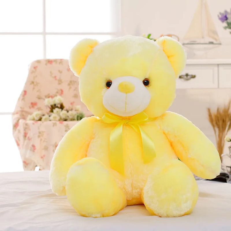 Luminous Teddy Bear, 32-50cm Creative Light Up LED Stuffed Animals Plush Toy Colorful Glowing Teddy Bear Christmas Gift for Kid