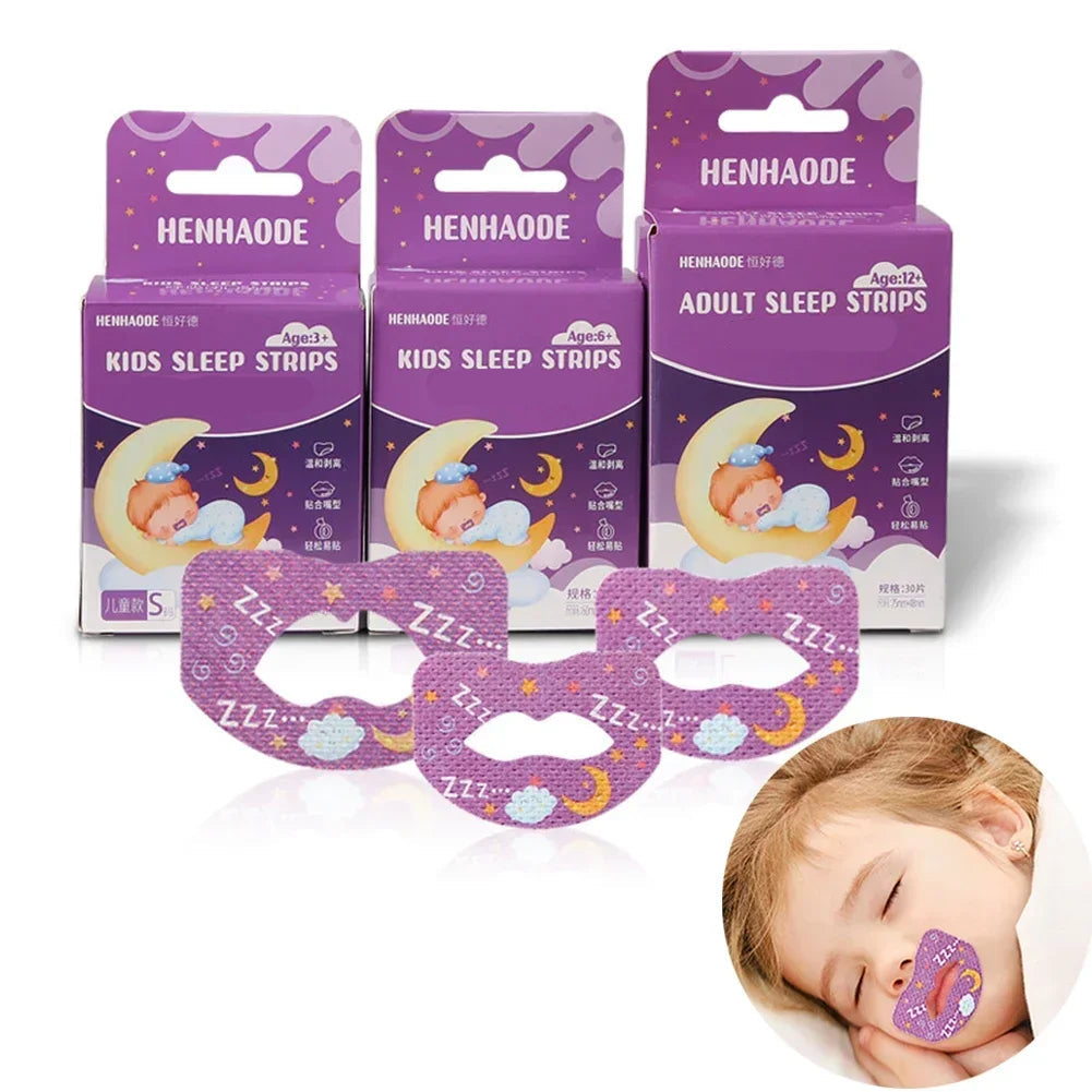 30-Pack Sleep Mouth Strips for Adults and Children | Anti-Snoring Breathing Correction Stickers | Improve Mouth Breathing