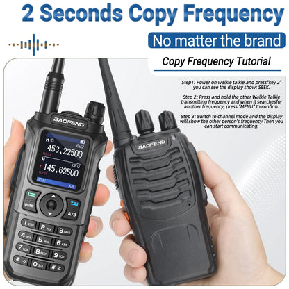 Baofeng UV-21 Pro V2 Wireless Walkie-Talkie Frequency Tri Band Powerful Waterproof Long Range UV-5R 22Pro S22 Type-C Two Way Radio