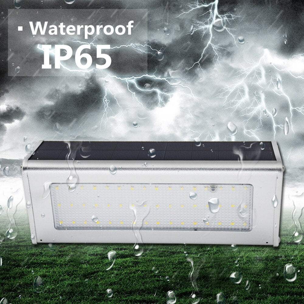 1100LM Solar 48Led Light Outdoor WaterProof Aluminum Radar Motion Sensor Lighting Lamp for Wall Security Yard Patio Fence Porch