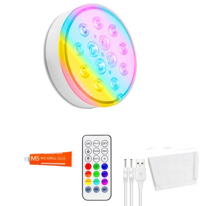 Rechargeable Submersible LED Pool Lights with Remote IP68 Waterproof Multi-Color for Decor
