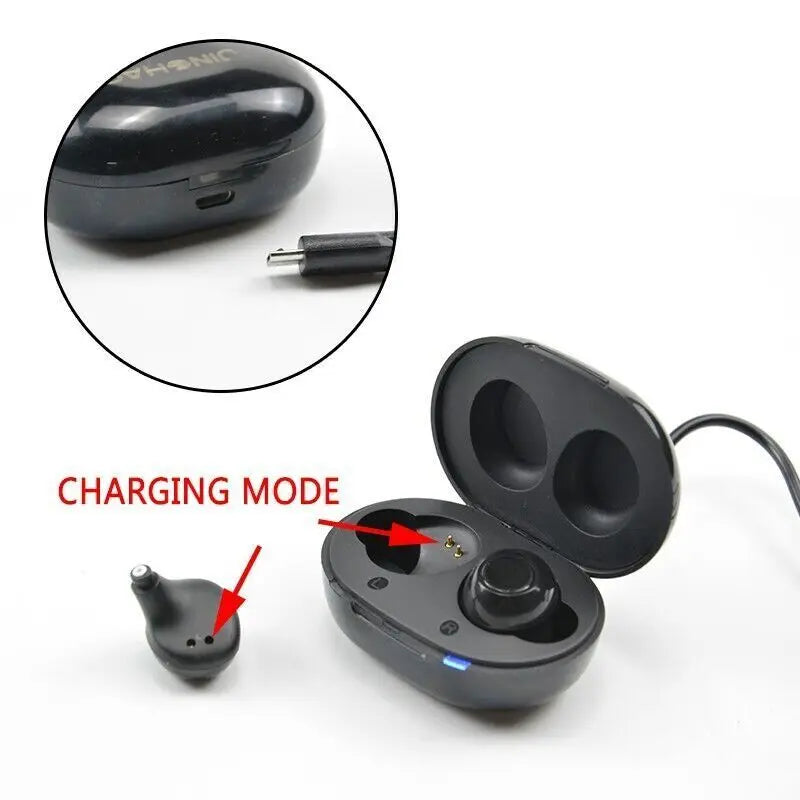 Rechargeable Digital In-Ear Hearing Aid - Sound Amplifier for Enhanced Voice Clarity