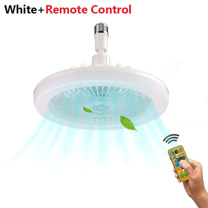E27 LED Ceiling Fan Lamp 3-Gear Speed Cooling Fan Remote Control Fan Light Smart Ceiling Fan Bedroom Decor Mute Ventilator Lamp
