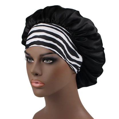 Extra Large Satin Hair Bonnet - Silk Sleep Cap with Soft Elastic Band for Women's Hair Care