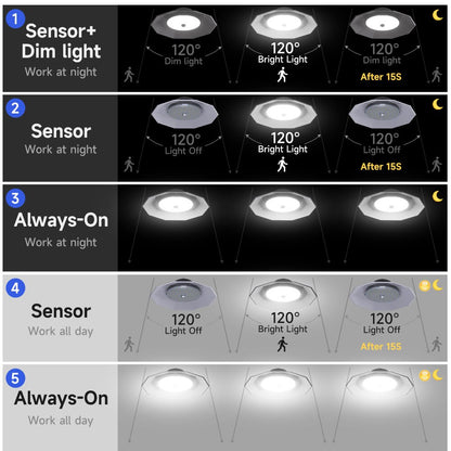 Double Head 196Led Floodlight Waterproof 2400LM Pendant Light with Motion Sensor for Yard Corridor Remote 5M Cord Garden Lamp