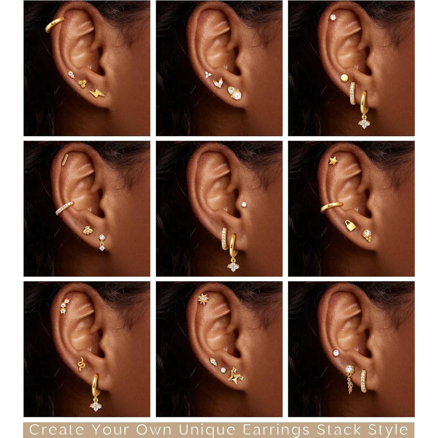 2-Pcs Surgical Stainless Steel Earrings for Sensitive Ears - Dainty Flat Back Studs & Hoops for Women - Perfect for Cartilage Piercings