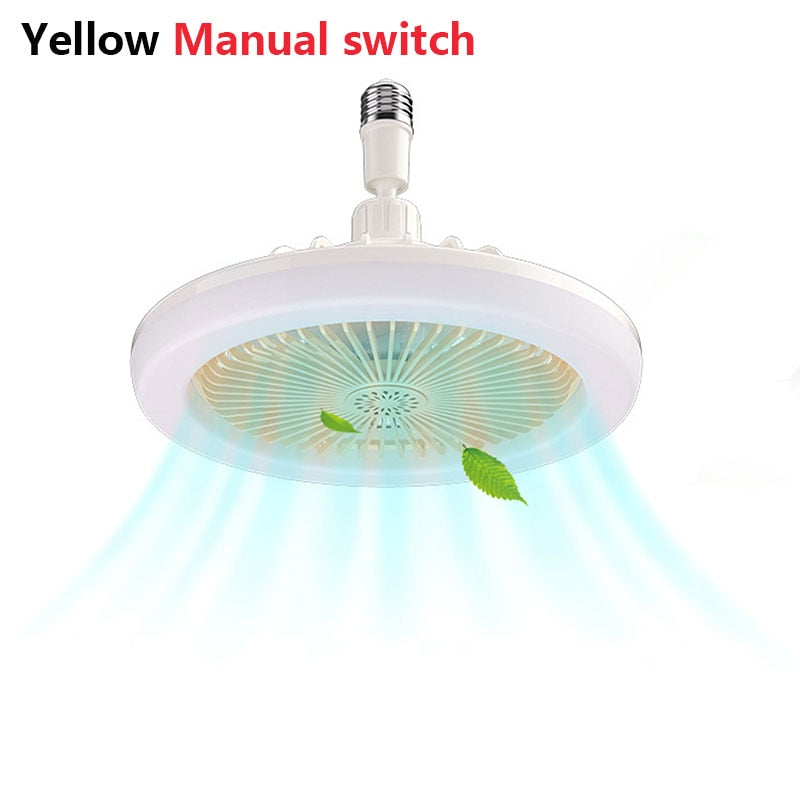 E27 LED Ceiling Fan Lamp 3-Gear Speed Cooling Fan Remote Control Fan Light Smart Ceiling Fan Bedroom Decor Mute Ventilator Lamp