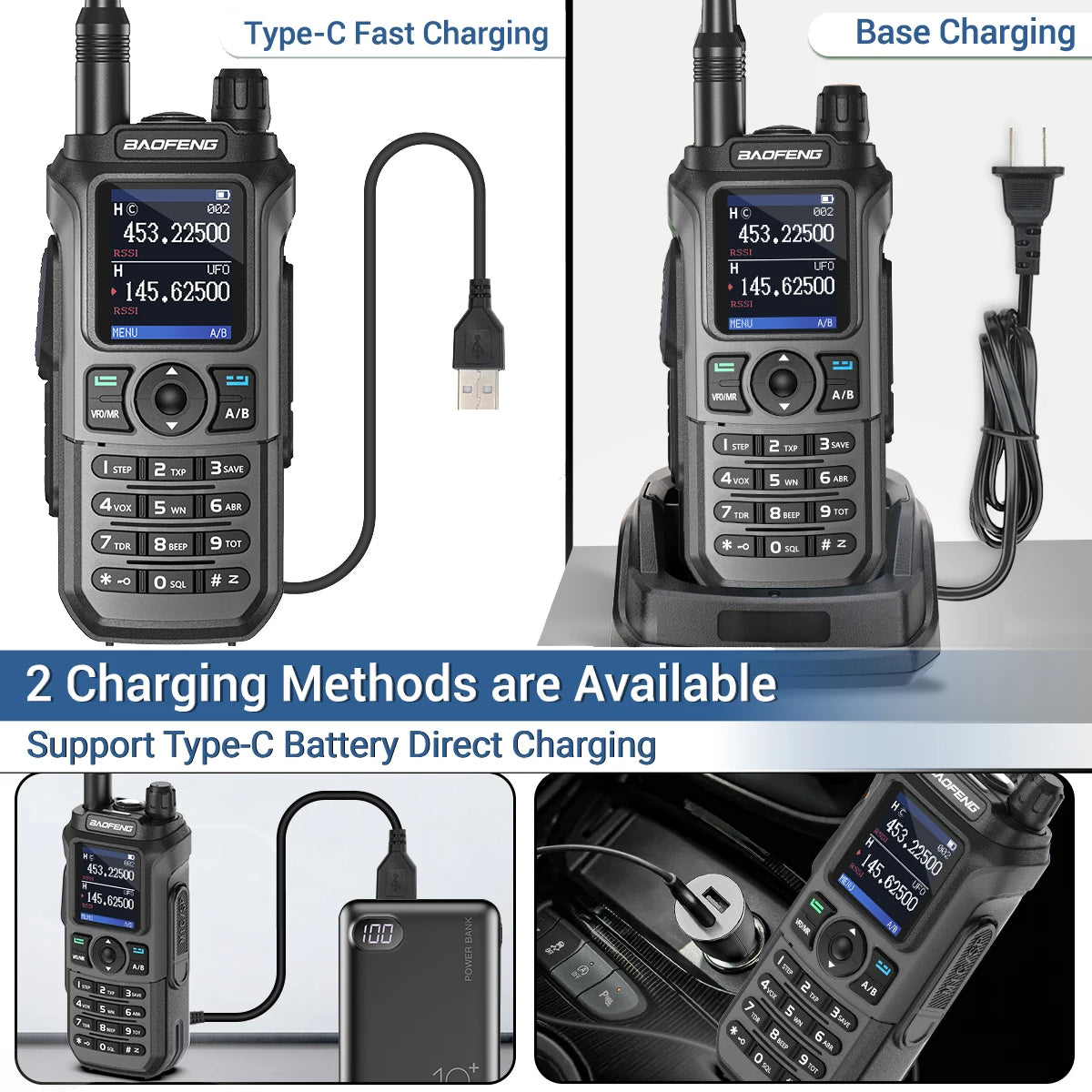 Baofeng UV-21 Pro V2 Wireless Walkie-Talkie Frequency Tri Band Powerful Waterproof Long Range UV-5R 22Pro S22 Type-C Two Way Radio