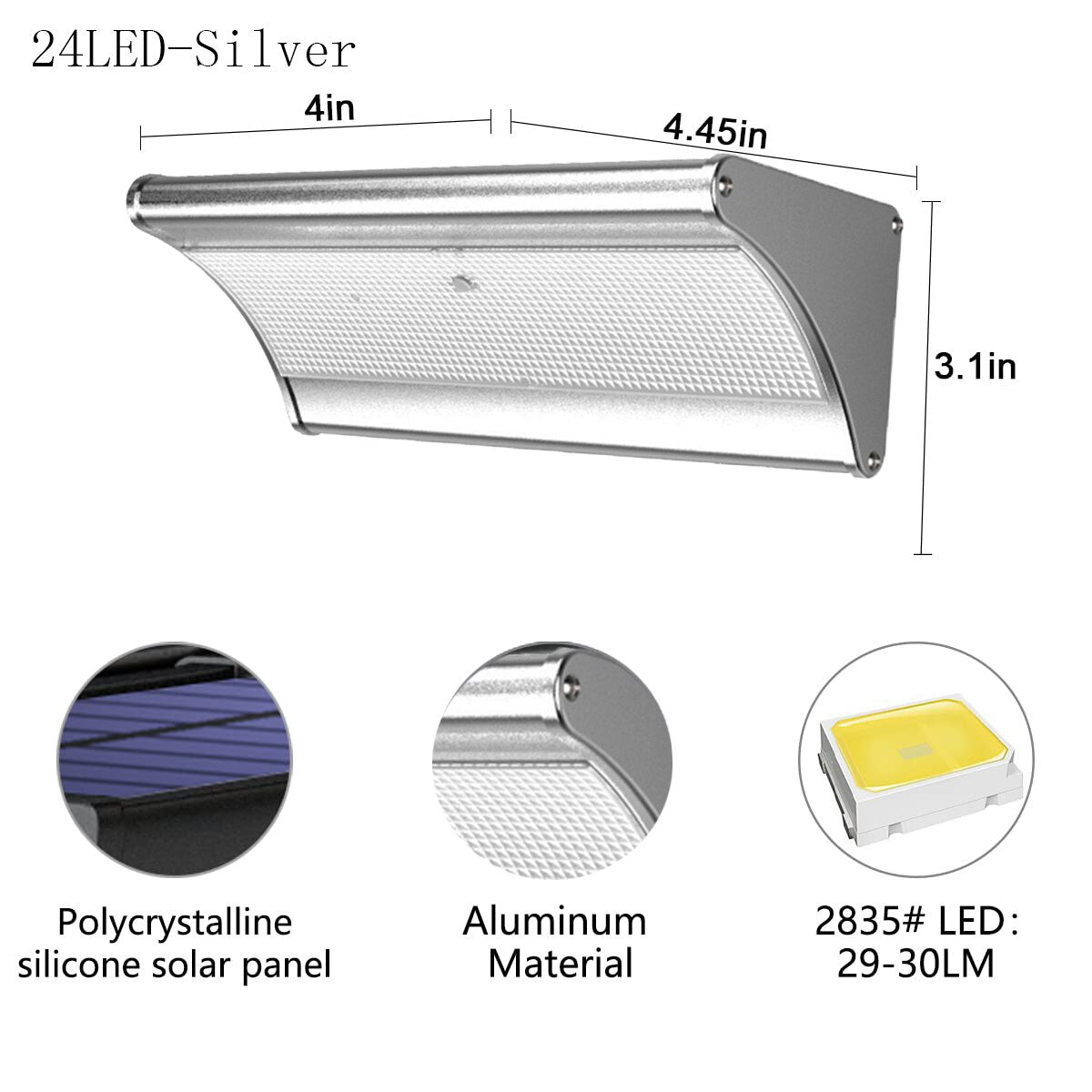 60/48Led Outdoor Solar Wall Light Solar Flood Lights Motion Sensor Waterproof Wall Lamp Metal Housing 1100LM for Garden Lighting