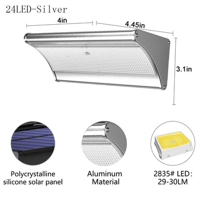 60/48Led Outdoor Solar Wall Light Solar Flood Lights Motion Sensor Waterproof Wall Lamp Metal Housing 1100LM for Garden Lighting