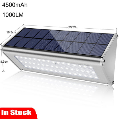 1100LM Solar 48Led Light Outdoor WaterProof Aluminum Radar Motion Sensor Lighting Lamp for Wall Security Yard Patio Fence Porch